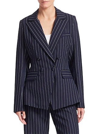 Pinstripe Tailor-Fit Blazer