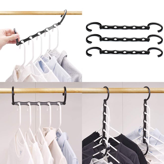 HOUSE DAY Household Mall Pack of 10 Pcs 15 inch Black Magic Hangers