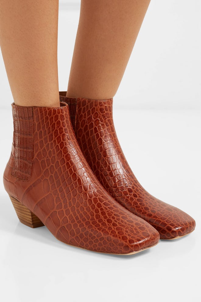 Salsa Croc-Effect Vegan Leather Ankle Boots