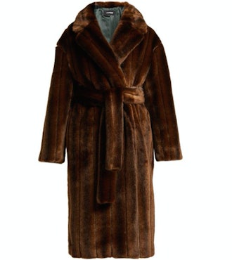 Belted Faux-Fur Coat