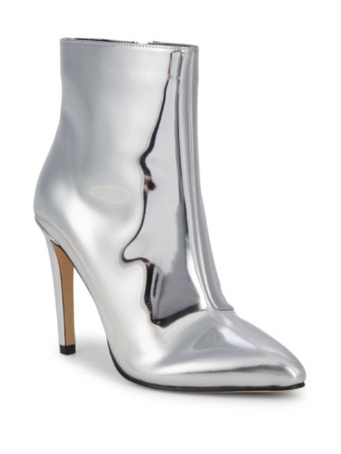 shiny metallic boots