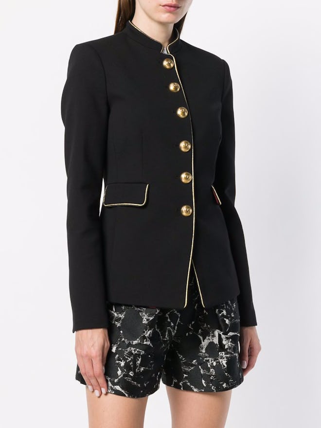 Piped Military Style Blazer