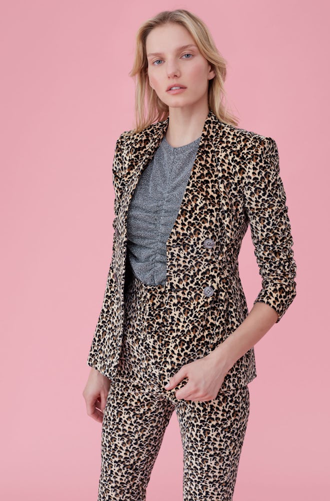 Leopard Print Velveteen Jacket 