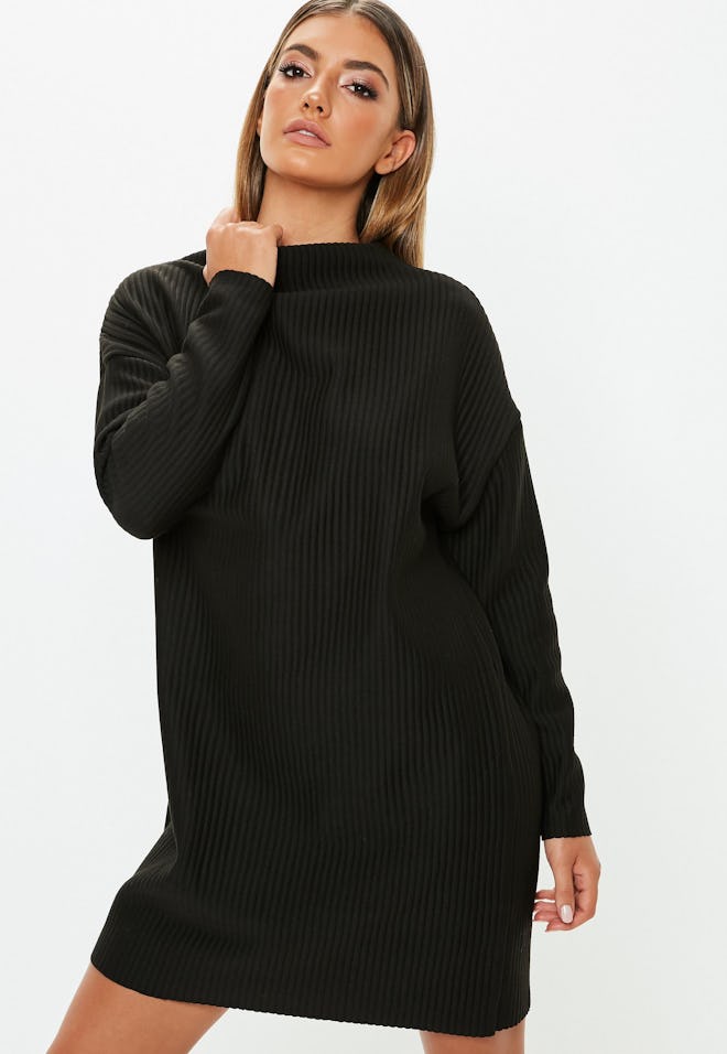 Oversized Ribbed Sweater Dress