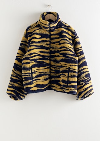 Tiger Print Utility Fleece Jacket