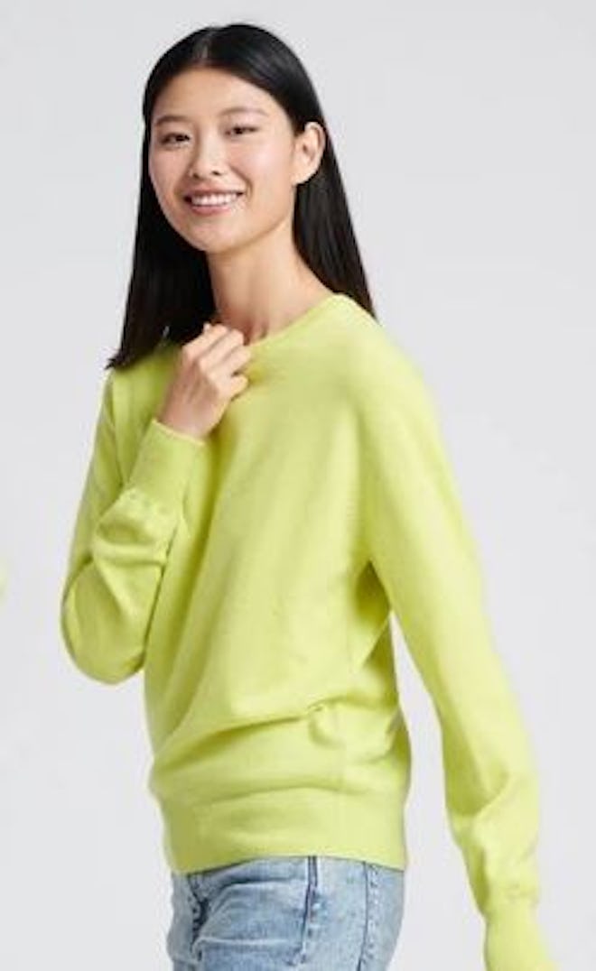 The Essential $75 Cashmere Sweater Neon Yellow