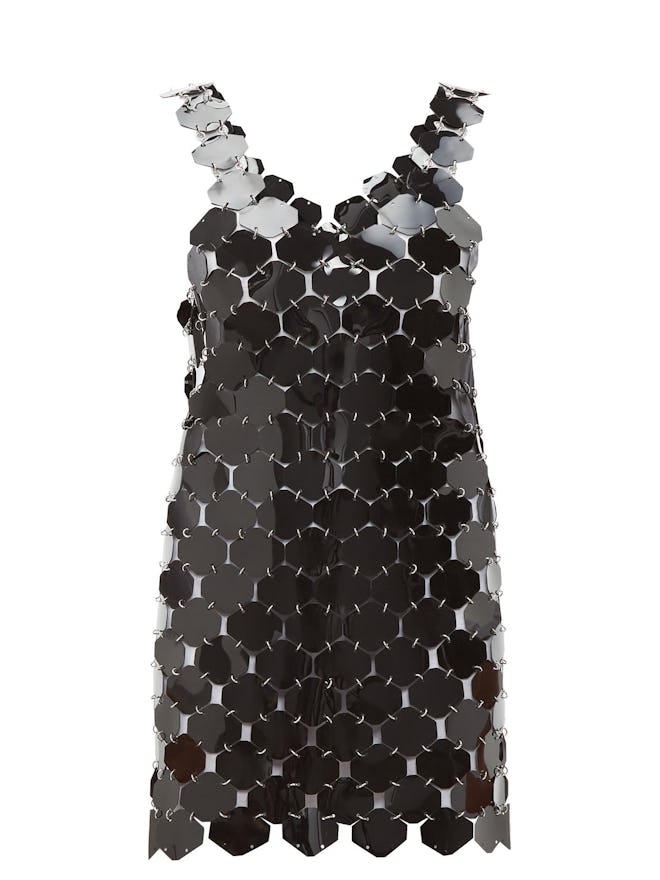 Chainmail Hexagonal-Sequin Mini Dress