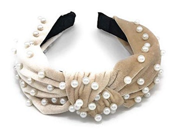 Pearl-Studded Velvet Headband