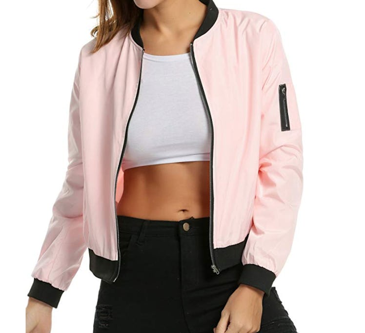 Zeagoo Womens Classic Short Bomber Jacket