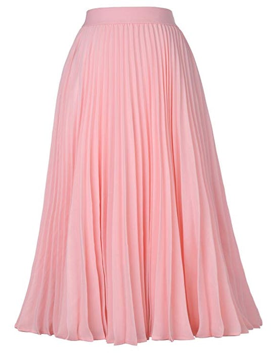 Kate Kasin Pleated A-Line Swing Skirt