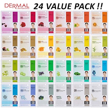 DERMAL Collagen Essence Full Face Facial Mask Sheet (24-Pack)