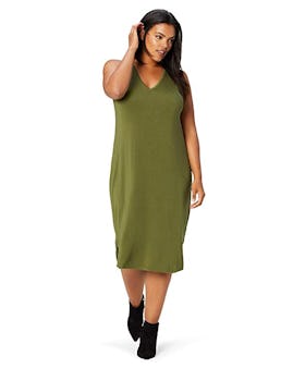 Daily Ritual Plus Size Jersey Sleeveless V-Neck Dress