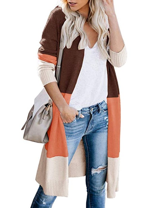 Color Blocked Duster Cardigan