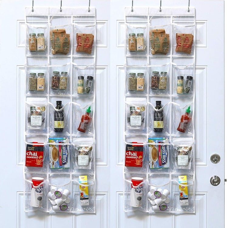 SimpleHouseware Crystal Clear Over The Door Hanging Pantry Organizer (2-Pack)