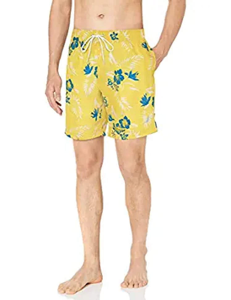 Nautica Men's Quick Dry Palm Print Series Swim Trunk