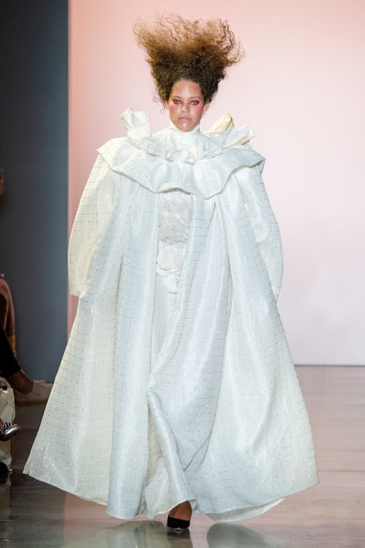 A model wearing a Marie Antoinette-Inspired Dresses on the runway