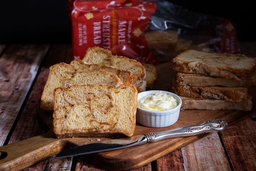 Warm up a couple slices of maple streusel bread - a perfect fall breakfast. Image credit: Trader Joe...