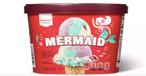The new Mermaid Ice Cream from Target has candy flakes inside.