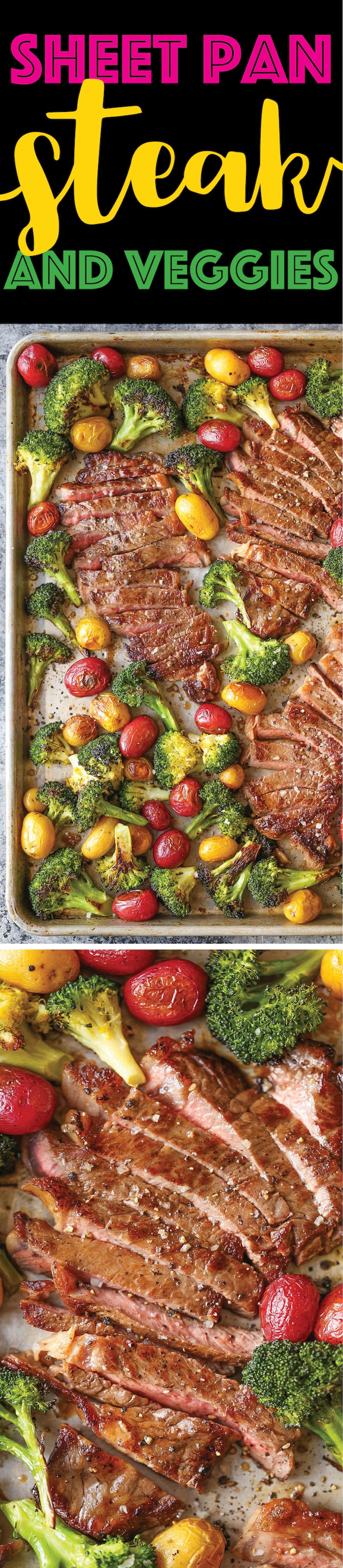 sheet pan recipes with steak, sheet pan steak and veggies