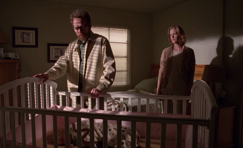 Bryan Cranston as Walt and Anna Gunn as Skyler in Holly's bedroom in the 'Breaking Bad' finale