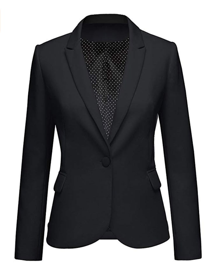 LookbookStore Womens Notched Lapel Pocket Button Work Office Blazer Jacket Suit