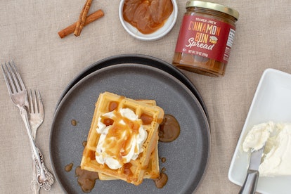 Try drizzling some cinnamon bun spread on your waffles in the morning. Credit: Trader Joe's