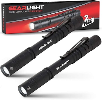 GearLight LED Pocket Pen Light Flashlight (2-Pack)