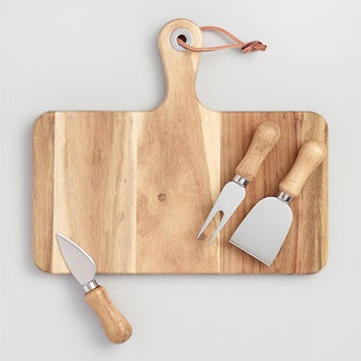 Cheese Knives And Cutting Board, 4 Piece Set