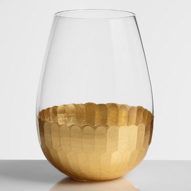 Gold Stemless Wine Glasses Set of 4