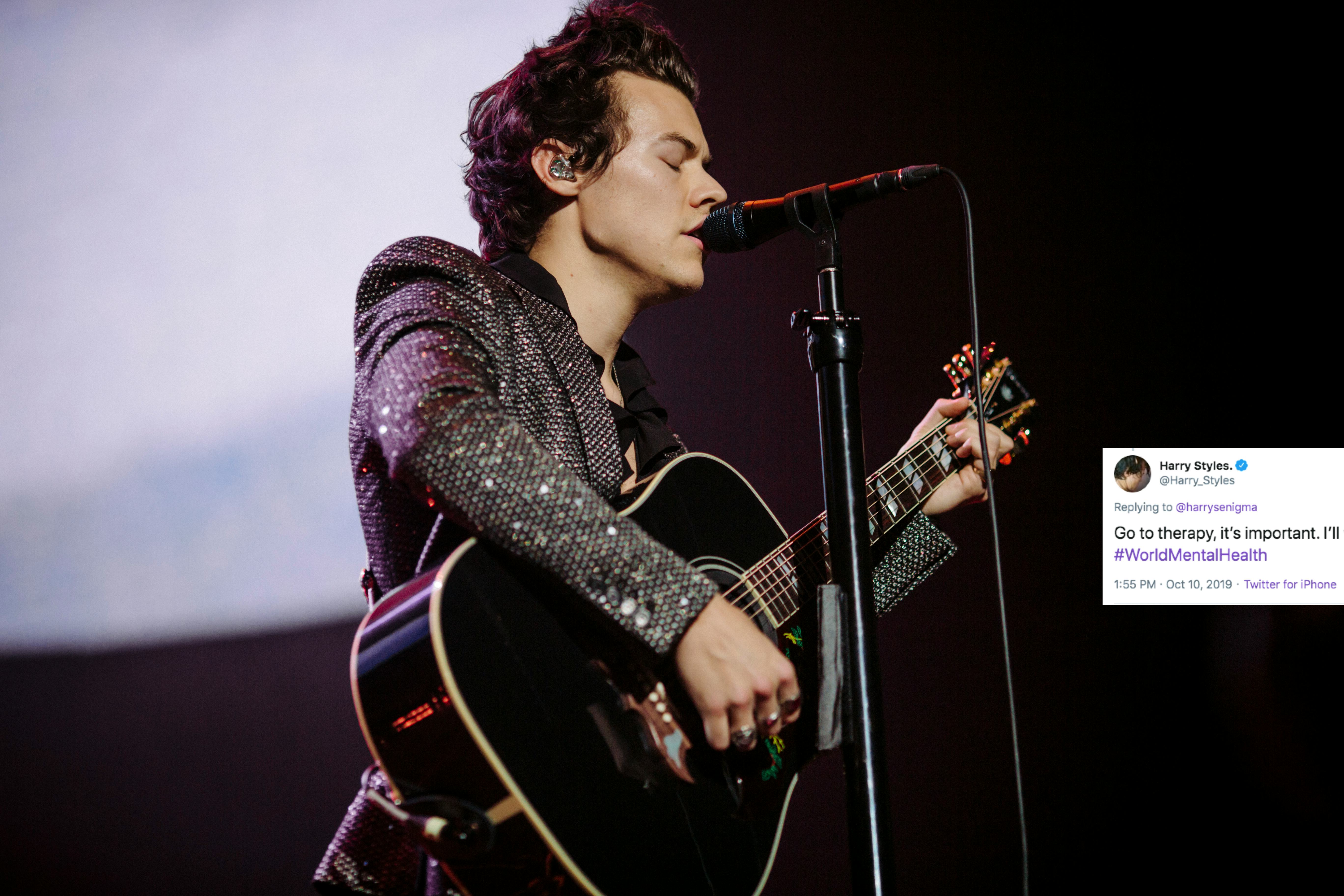 Harry Styles Encouraged Fans To Go To Therapy While Teasing New Music