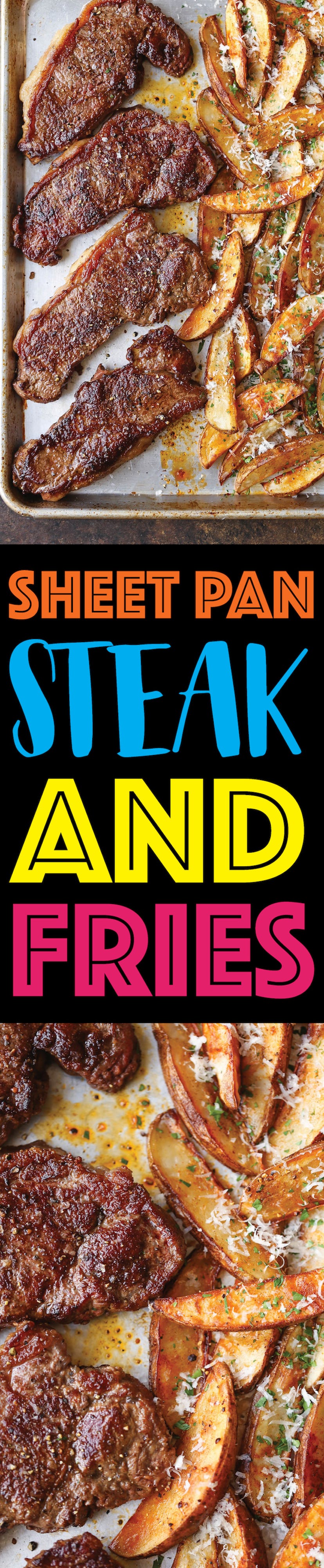 sheet pan recipes with steak, sheet pan steak and fries