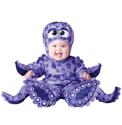 Sea animals like this octopus are a great idea for matching dog and baby Halloween costumes.