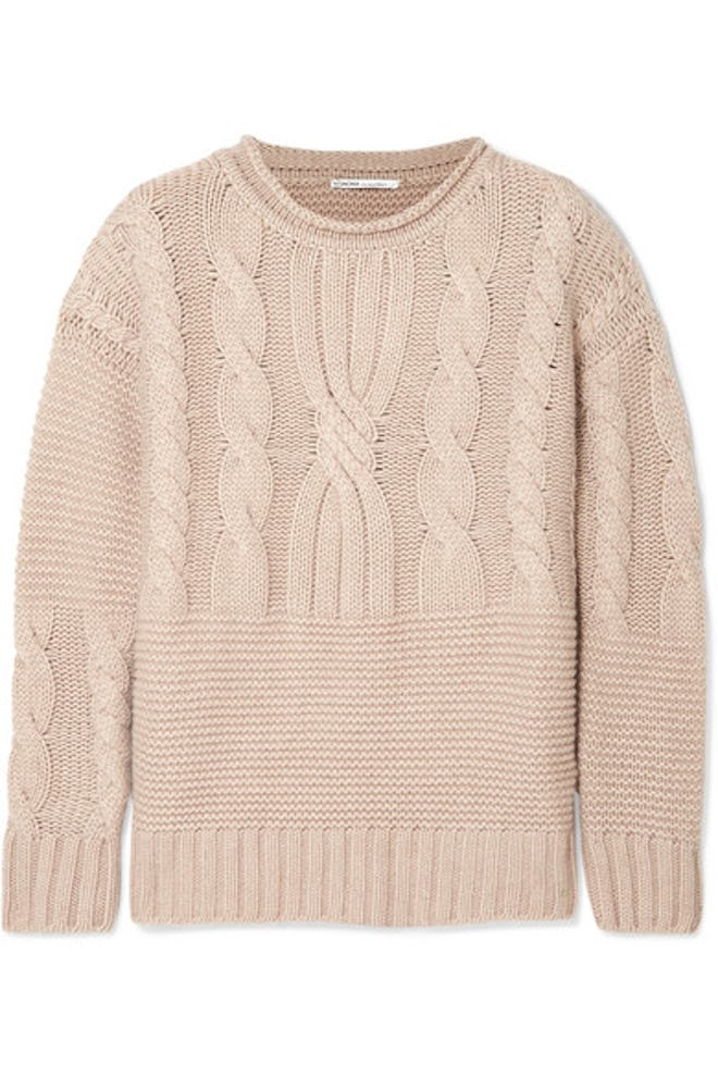 Ribbed Cable-Knit Cashmere Sweater