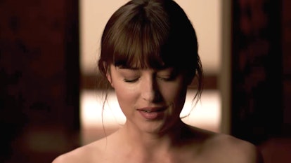 Christian tells Ana she's "topping from the bottom" at the end of 'Fifty Shades of Grey'
