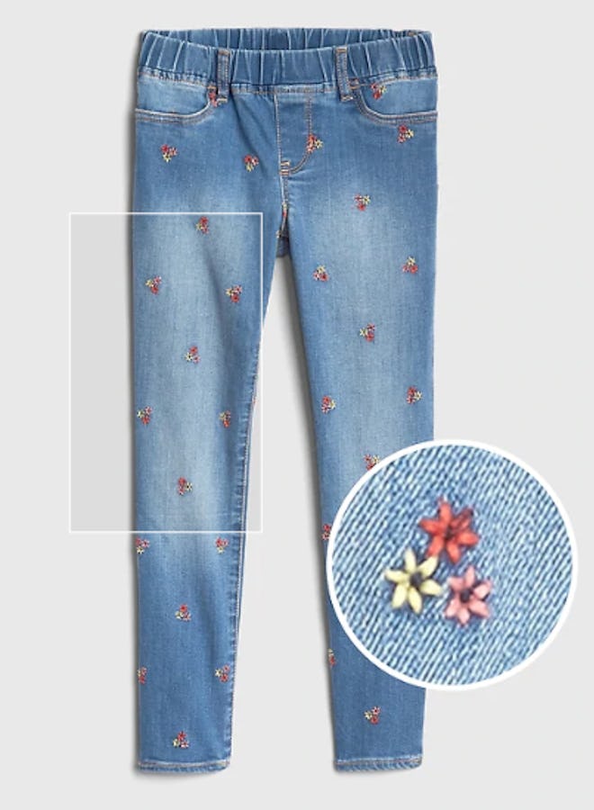Kids Embroidered Jeggings with Fantasiflex