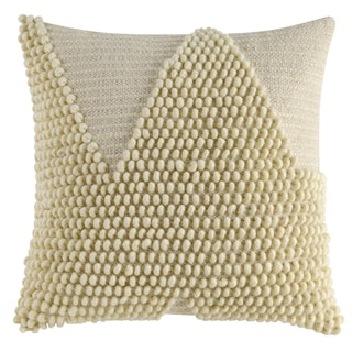 Better Homes & Gardens Handcrafted Looped Triangle Decorative Throw Pillow, 18"x18", Ivory
