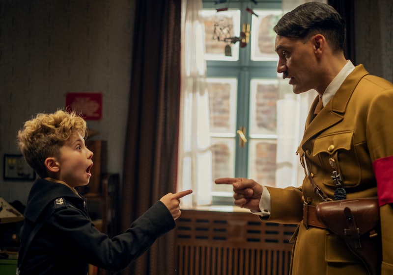 Roman Griffin Davis and Taika Waititi as Jojo and Adolf Hitler in 'Jojo Rabbit' 