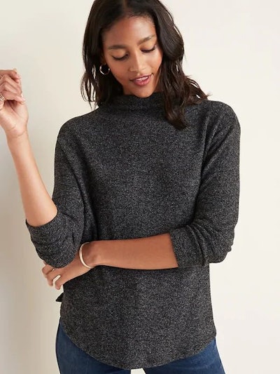 Old Navy Textured Plush-Knit Funnel-Neck Sweater for Women