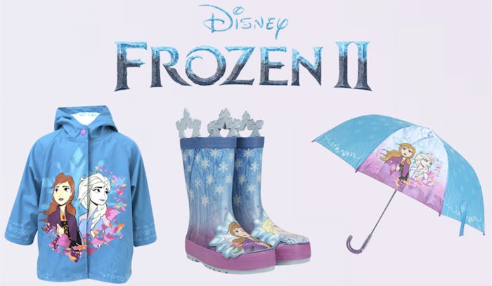 Western Chief's Frozen 2 rain set includes rain coat, rain boots, and umbrella.