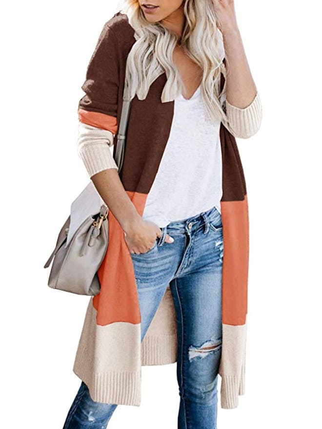 Color Blocked Duster Cardigan