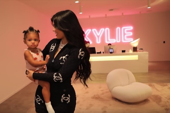 Kylie Jenner holds daughter, Stormi, after giving a tour of her office.
