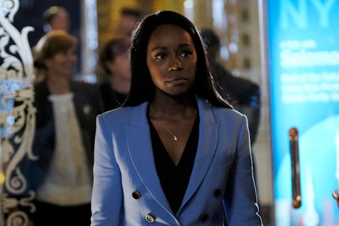Michaela, played by Aja Naomi King on HTGAWM, ponders her next move.