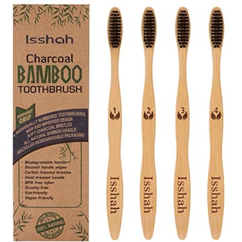 Isshah Eco-Friendly Charcoal Toothbrushes (4-Pack)