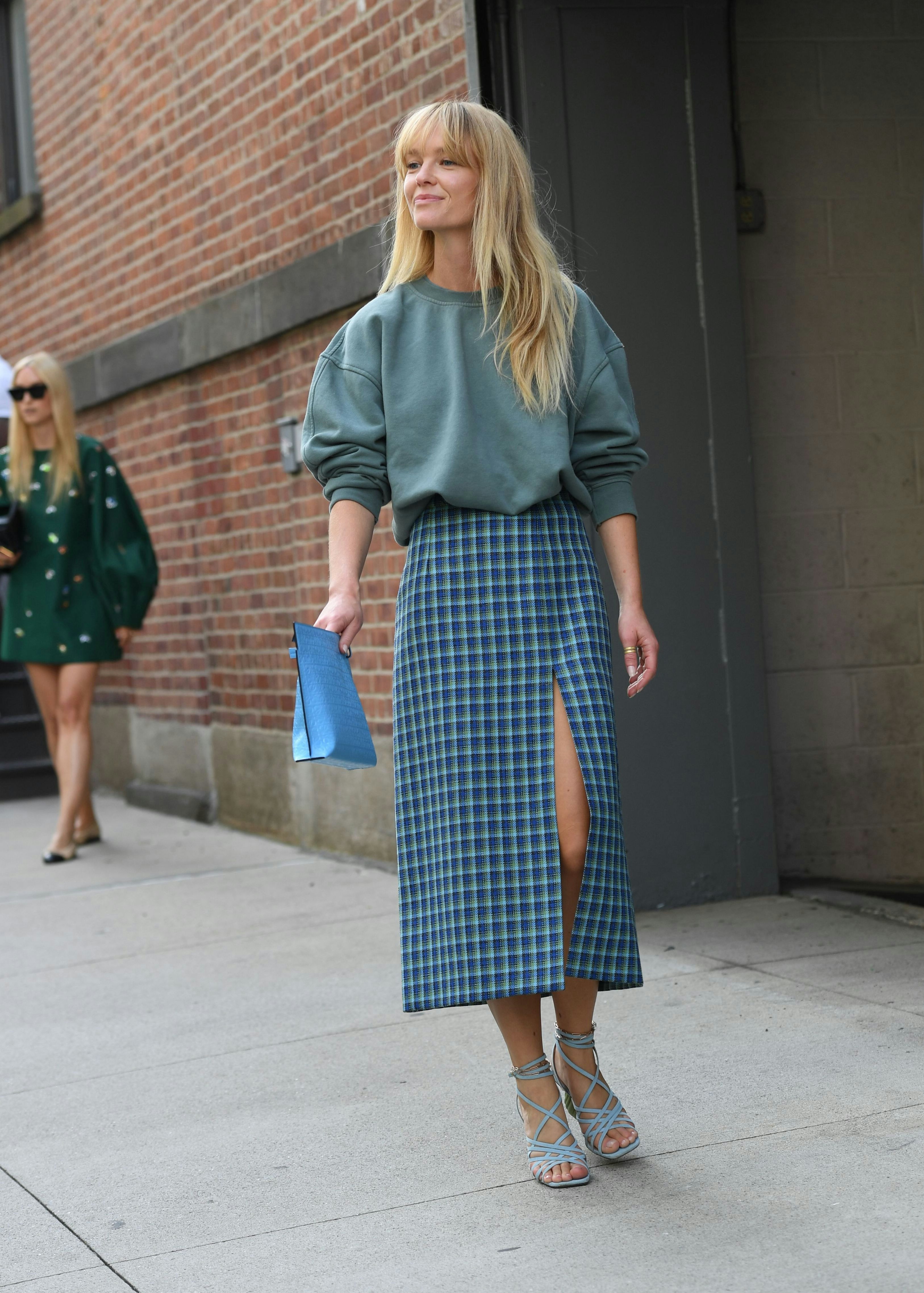 sweater and skirt look