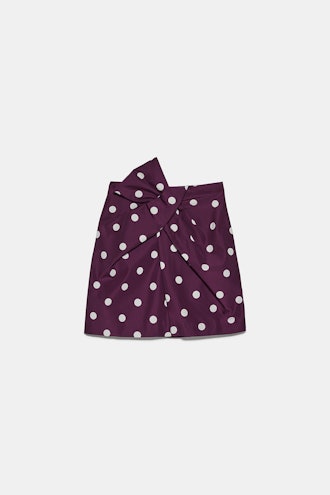 Polka Dot Taffeta Mini Skirt