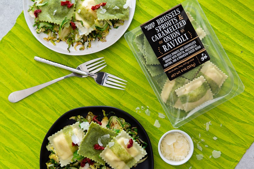 Prepare this Brussels sprouts and onion ravioli in less than five minutes. Image credit: Trader Joe'...