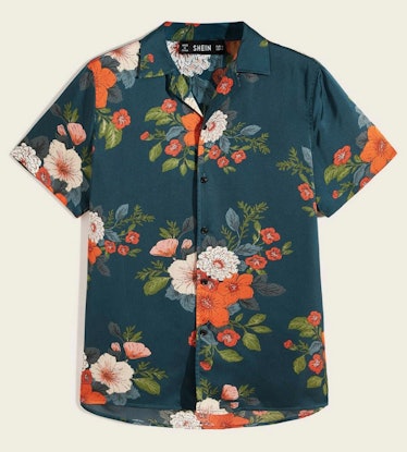 SHEIN Button-Down Floral Shirt