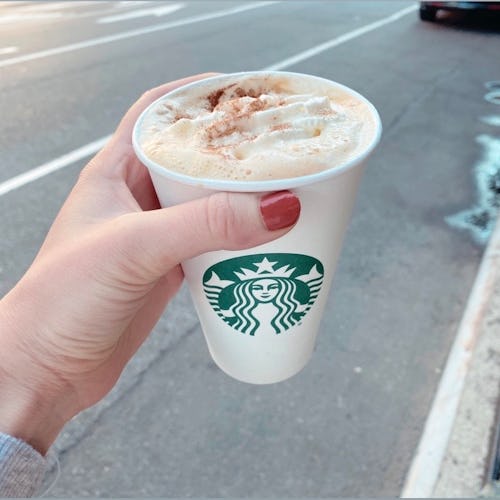 The Pumpkin Spice Birthday Cake Latte at Starbucks. 