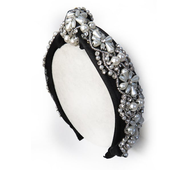 Knotted Crystal & Pearl Embellished Headband