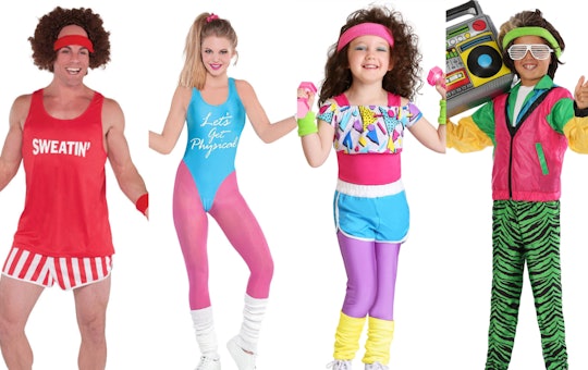 4 Pieces 80s Workout Costume for Women and 5 Pieces 80s Workout Costume for  men Halloween Cosplay Couples Outfits